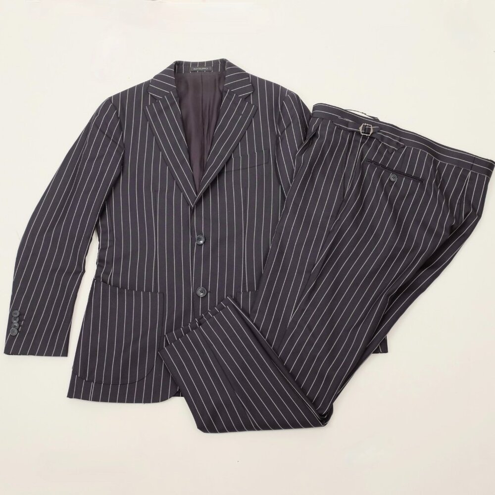Suitsupply suit jacket pants 44 US 34 Navy Stripe Havana